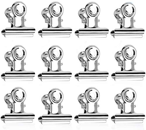Bulldog metallklämmor, 50 st metallgångjärnsklämmor, 22 mm pappersklämmor, silver bulldog binder clips för foton, hemmakontor tillbehör (silver)