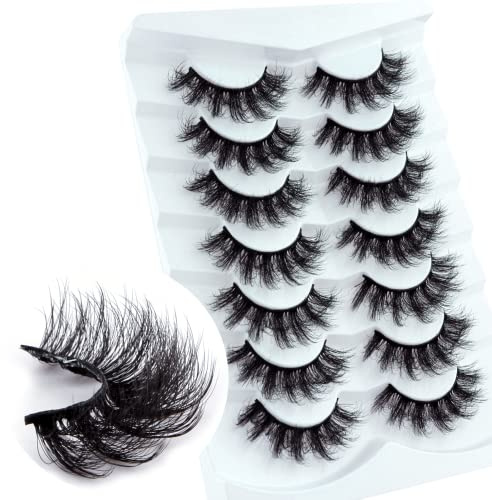 Ciglia Finte 8D Naturale Multipack 7 Paia, Pure Fatte a Mano Ciglia Finte Lungo Ingombrante Spessore Extension Ciglia Moda per il Trucco, Matrimoni di Feste (G02)