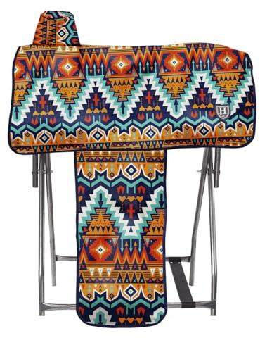 Harrison Howard Sturdy Waterproof Western Saddle Cover with Stylish Prints that Stand Out Keep Your Saddle in Pristine Condition Perfect for Showing or Riding Events-Tribal Vibe