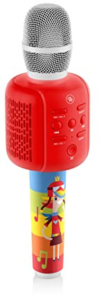 GOGEN Kinderkaraoke Mikrofon mit Lautsprecher I Bis zu 15 Stunden Akku I Bluetoohth USB I SD Karten kompatibel I MP3 I Kopfhörerausgang