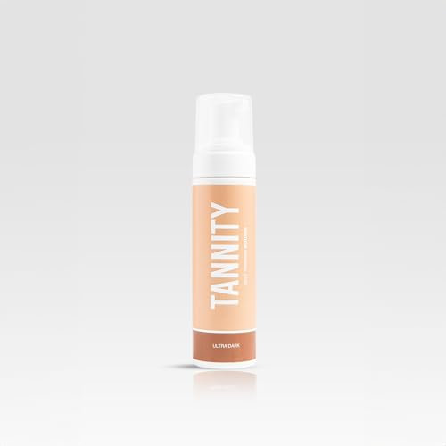 Mousse autobronceador instantáneo Tannity | Ultra Dark| Sin tonos anaranjados | Con aceite de argán, de coco y jojoba| Vitaminas C y D | Hidrata| Cruelty free | Sin parabenos| 200 ml