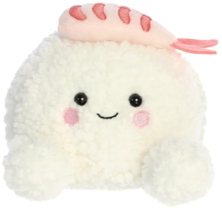 Aurora 33872, Palm Pals Ebi Shrimp Sushi 5in, Soft Toy, White and Pink