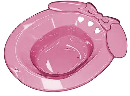 ＡＷＨＡＯ Sitz Bath for Toilet Anti Overflow Sits Bath Seat Bidet Maternity Sitz Bath Tub for Restroom Bathroom Shower Room Dorm Hotel Hip Bath Bowl for Women Men Elder Use, Pink