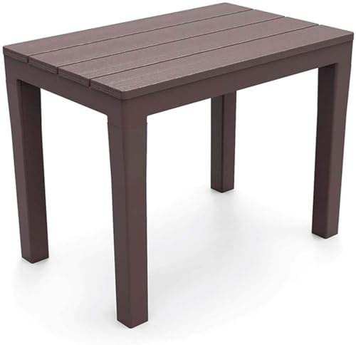 Maury' Tavolino/Seduta doppio utilizzo Timor in Polipropilene da Esterno, Dimensioni 60x38x45 cm per Relax all'Aperto, Comfort e Stile (Moka)