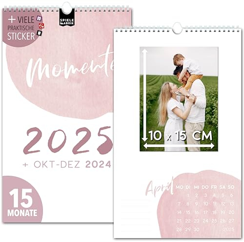 Bastelkalender 2025 Fotokalender zum Selbstgestalten 2025 und Okt-Dez 2024 DIY Familienplaner 19x32,5cm Planer für Familie 2025 Wandplaner Weihnachten Geschenk Bildkalender Do It Yourself