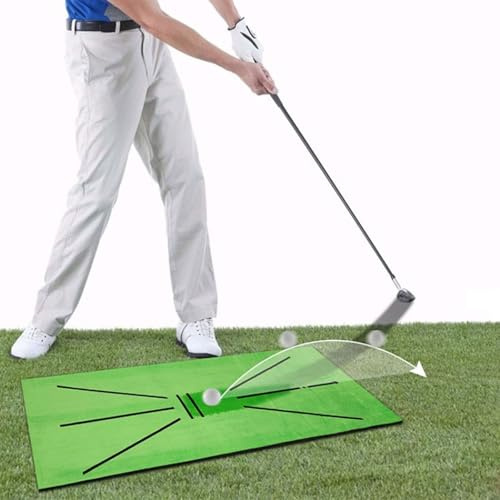 Golf Hitting Mat, Golf Practice Mat Outdoor Indoor for Training Chipping Show Swing Path, Feedback Detection Batting, 24x12 Artificial Dual Turf Golf Mat with Tees for Training, Driving