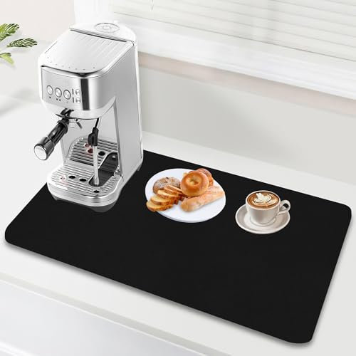 Tapis Absorbant Vaisselle Tapis Egouttoir Vaisselle Absorbant Tapis Machine a Cafe Tapis AntidéRapant Pour Bar à Café Tapis de DéVersement Convient aux Machines à Café et aux Cuisines (30*50cm)