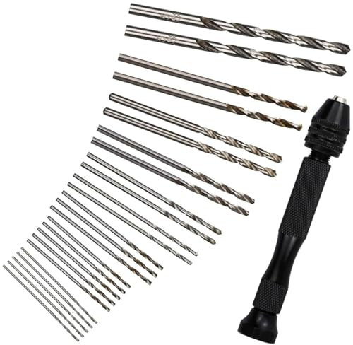 26-Piece Precision Pin Vise Hand Drill Set – Mini Craft Drill for Precision Drilling, DIY Projects, and Model Making – Includes Assorted Drill Bits and Accessories