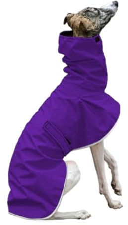 Giacca Impermeabile Invernale per Levrieri, Cappotto per Cani per Climi Freddi con Fodera in Pile, Abbigliamento Caldo Regolabile per Cani, Vestiti impermeabili e caldi per cani（Viola） (2XL)