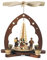 Mueller Weihnachtspyramide Erzgebirgsfiguren Spitzbogen, Spanbaum, 1-stöckig, 30 cm hoch, natur, original Erzgebirge Seiffen
