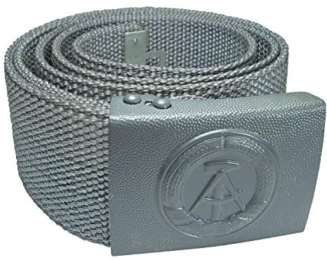 ostprodukte-versand NVA Gürtel Original – Robuste Koppel in Grau aus Beständen der Nationalen Volksarmee & echter Riemen aus strapazierfähigem Gewebe – Authentisches Sammlerstück für Herren