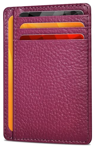 RFID Blocking Slim Genuine Leather Wallet - Card Holder Compact Design