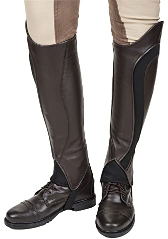 TuffRider Ladies Derby Leather Half Chaps- Mocha- XL