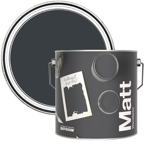 Rust-Oleum Colours Matt Emulsion Wall and Ceiling Paint - Anthracite (RAL 7016) 2.5L