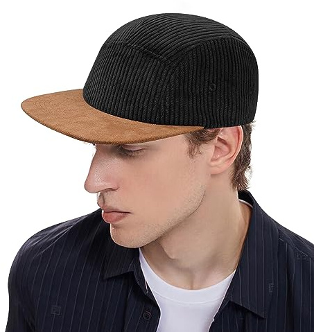 Clakllie Casquette de Baseball à 5 Panneaux Casquette d'été à Bord Plat Chapeau Hip Hop Taille Unique Outdoor Snapback Cap Casquette Anti-UV