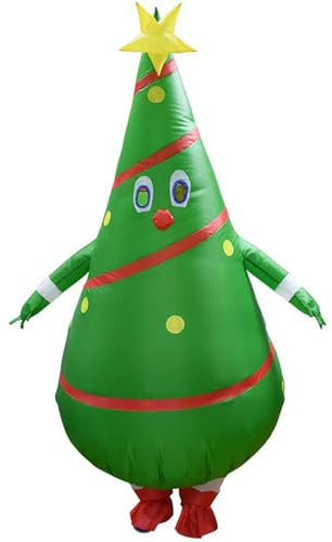 Arokibui Disfraz de Navidad Hinchable Traje de Navidad Inflable Disfraz de Halloween Festival Disfraz de Carnaval