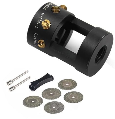 GIONAR Affûteuse Foret Affûteur de Foret, Aluminium Tungsten Electrode Sharpener pour Soudage TIG Tête de Meuleuse Multi-Angle en Aluminium, 5 Disques de Meulage