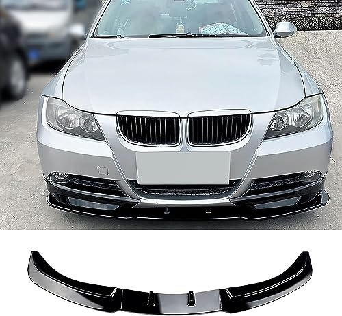 Auto Spoiler frontali per BMW 3 Series E90 E91 320i 325i 2005-2008, Diffusore Labbro Paraurti Anteriore Deflettore Labbra Accessorio Modificato,A/Gloss Black