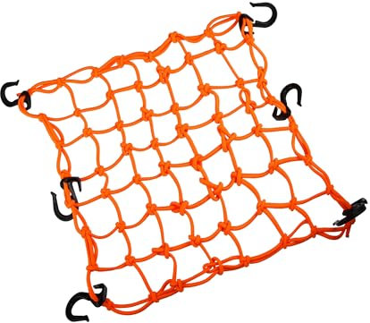 Partuto 1pcs 40x40cm 49 Holes Motorcycle Luggage Cargo Net Orange Replacement