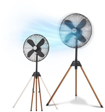Avilia Ventilatore a Piantana Silenzioso con Treppiedi Richiudibile e Stabile 50W - 3 Velocità Ideale per Adattarsi ad Ogni Esigenza e Rinfrescarsi in Gioranate Calde - Altezza della Testa Regolabile