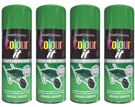 YSAMAX Green Spray Paint, Fast-Drying Formula, Sleek And Professional Appearance, Compact And Easy To Handle, Provides A Tough Protective Layer, 250ML, (4PCS)