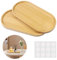 2 Pcs Bamboo Tray,Wooden Serving Plates Decorative,Small Wooden Tray,Oval Wooden Tray,Small Trays for Tea or Coffee, Wooden Serving Tray,Wooden Trays for Display