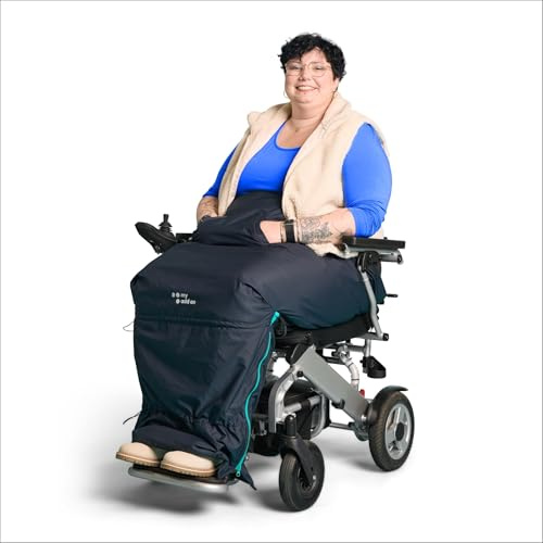 myBlanket Wheelchair Blanket Winter - Wind & Waterproof Leg Protection Rain Cover, Lightweight & Compact Rain Cover for Manual and Electric Wheelchair Users or Powerchair - Fleece (5XL-7XL)