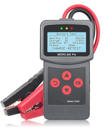 YQVEOT Tester Batteria Auto Tester for Batteria Auto e Moto 200Pro 12/24 V, analizzatore di capacità a Batteria for Moto, avviamento e Carica, da 40 a 2000 CCA