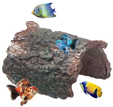Jyinelx New Tree Root Tree Hole Aquarium Ornaments, Fish Tank Decorations Resin Scenery, Fish and Shrimp Hiding Hole Rockery Rest Fish Tank Accessories.