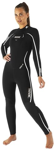 SEAC Feel-S Lady 3mm – Traje de Neopreno para Mujer de 3 mm UltraStretch con Cremallera Trasera YKK, Costuras Flatlock y Rodilleras reforzadas – Traje para Buceo, Snorkel y apnea