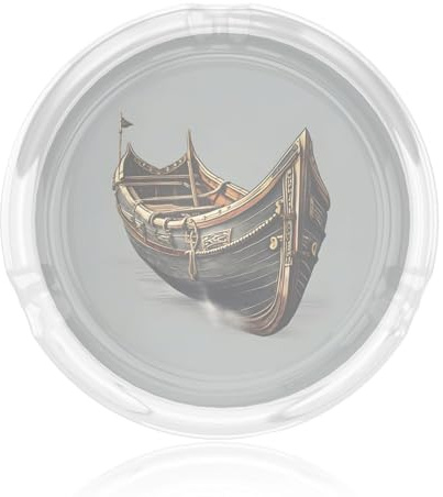 Gamla vikingabåtar tryck 8,3 cm klar rund askkopp i glas rökning tillbehör för hemmakontor uteplats heminredning