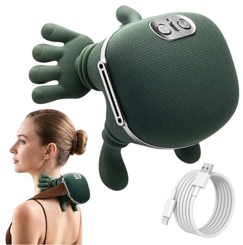BeFit24 Massaggiatore Collo 4D Senza Fili | Massaggiatore Cervicale Riscaldante 2 Livelli | 3 Modalita Kneten | Massaggiatore Collo Massaggio Profondo USB 5V 2000mAh Portatile | Verde