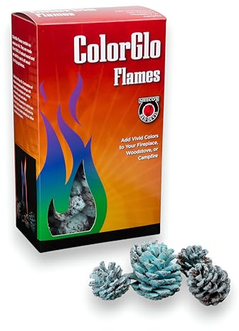 Meeco's Red Devil 88110 ColorGlo Flames - Adds Vivid Rainbow Colors (Blue, Green, Purple) to Fireplace, Wood Stove or Campfire (Cones, 1 lb) - Made in The USA