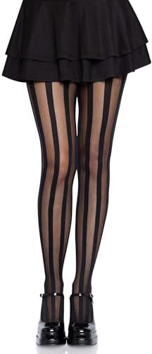 leg avenue panties con rayas verticales opacas negras-73034