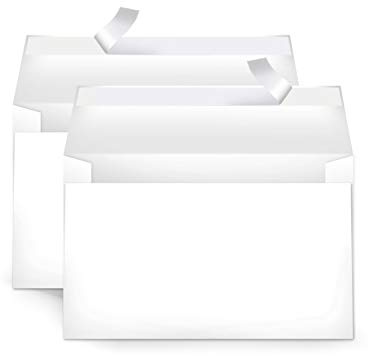 Amazon Basics A9 Blank Invitation Mailing Envelopes, Peel & Seal, No Licking, 5-3/4 x 8-3/4 Inches, White, Pack of 100