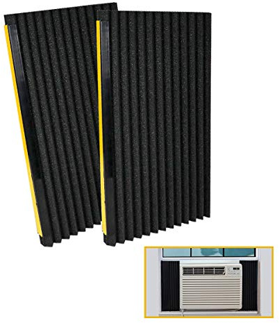 LBG Products Window Air Conditioner Foam Insulation Panels,AC Side Insulating Panel Kit,2 Pack,Black, 17in High x 9in Wide x 7/8in Thick