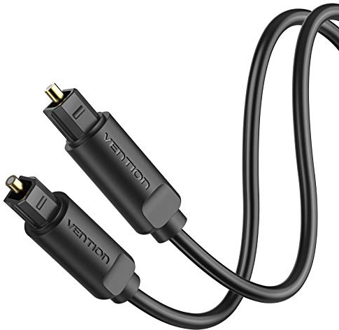 VENTION Cable Óptico Audio Digital 5m, Cable de Audio Digital, Cable de Fibra Óptica Dolby DTS Sound para Barra de Sonido, TV, Home Cinema, PS4, Xbox, LG/Samsung/Sony PRO Series - Negro