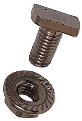 GAO Flora Lot de 50 vis à tête marteau en acier inoxydable M5 x 10 pour serres, accessoires de serre pour rails profilés avec rainure de 5 mm