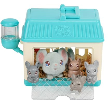 Little Live Pets - Mama Surprise Minis, Feed and nurture a Lil' Mouse Inside their Hutch so she can be a Mama, She has 2, 3, or 4 Babies with Surprise Accessories to Dress Up the Babies,