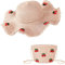 HONGXIN-SHOP Strohhut und Tasche Set Damen Sonnenhüte Strohhut mit Breiter Krempe Strandhut mit Kirsche Dekoration für Urlaub Reise und Strand (Rosa/Groß)