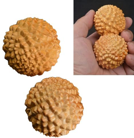 Wooden Hand Massage Balls Improve Flexibility, Spiky Textured for Palm Exercise with Cypress Material, Portable Size