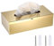 TOLIDA Rechteckige Tissue Box aus 304 Edelstahl, Taschentuchbox,Toilettentücher, Kosmetiktücherbox für Esszimmer Wohnzimmer Schlafzimmer Büro Hotel Gold (25 * 13 * 7.5CM)