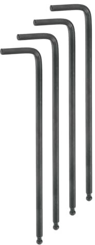 sourcing map 4pcs Ball End Hex Key Wrench 4mm L-Shape Extra Long Arm Hexagon Metric Wrenches Chrome Vanadium Steel Repairing Tool for Home Repair Black