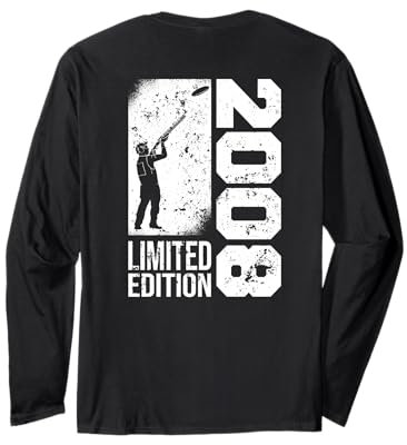 Tontauben Jahrgang 2008 geboren Geburtstag Tontaubenschießen Langarmshirt