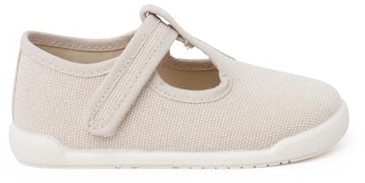 Pisamonas Pepitos Barefoot Lona Canvas Tira Adherente Talla 22 Color Crudo