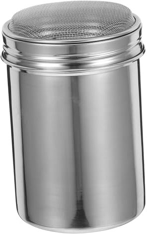 Hemobllo Espolvoreador de y Cacao Inoxidable Tapa Cedazo Fino para Café y Repostería 200Ml para Cocina y Uso Diario