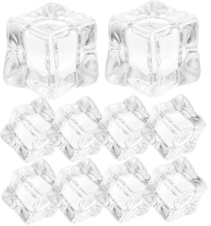 Ciieeo 50pcs Acrylic Fake Ice Cubes Reusable Photography Props Decorations for Vase Fillers Wedding Party Decor