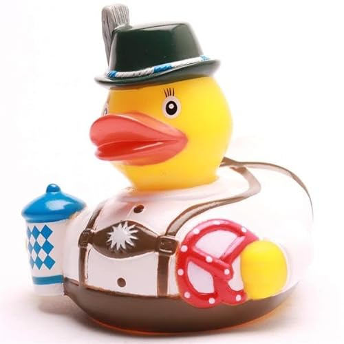 Duckshop I anatra da bagno Bayern I cigolii, L 8 cm, regalo Oktoberfest I presente, collezionista (papera da bagno bavarese)