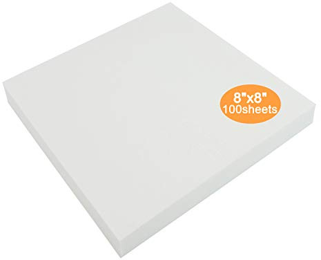 New brothread Tear Away (arracher) Stabilisateur de broderie 8x8(20cmx20cm) - 100 Feuilles Précutées - Poids Médium 50gm(1.8oz) Convient pour la zone de broderie maximale 15cmx15cm
