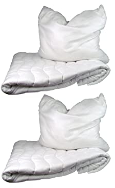 Mikrofaser Bettenset 2-teilig - Kopfkissen 80x80cm und Bettdecke 135x200cm - Allergiker geeignet (2 Sets)